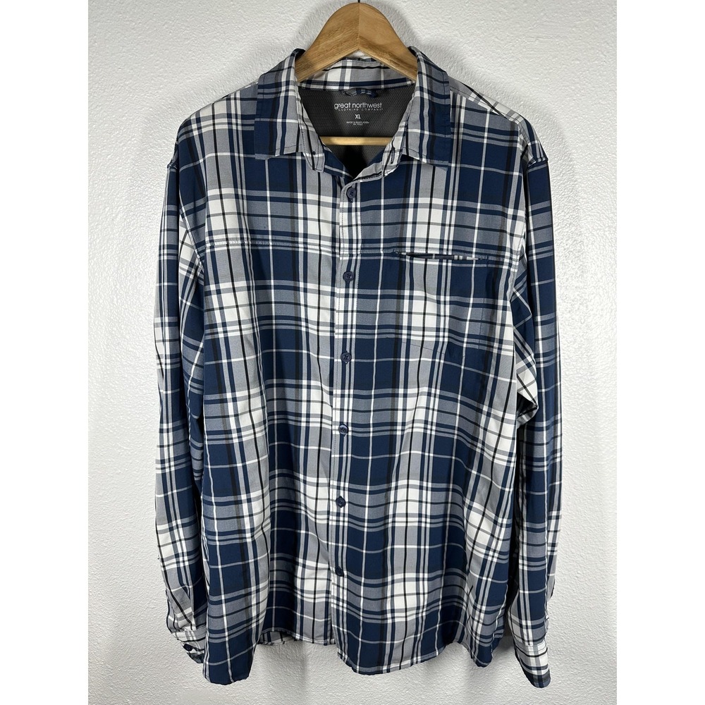 Great Northwest Clothing Company Shirt‎ Mens XL Blue Plaid Button Up Long Sleeve